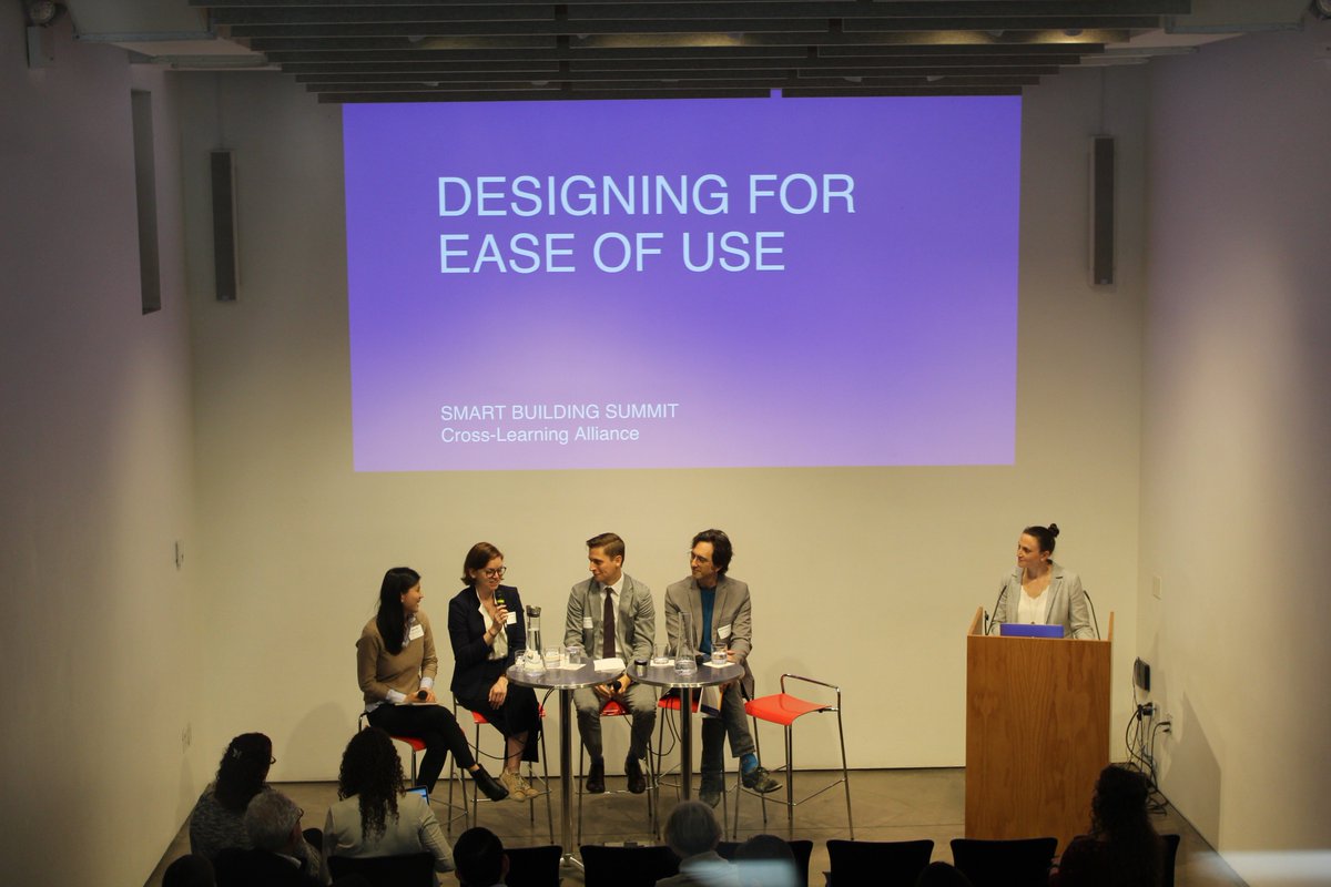 UrbanGreen's tweet photo. Thanks to the members of our first panel at the #SmartBuildingSummit—Amanda Kross of @JLL, Angela Mu of @WeillCornell, @gabpeschiera of @JarosBaumBolles, and Michael Schneider of @gensler_design—as well as our moderator, @Annie_Bev of @SuperiorEssex. https://t.co/i9xPu9IZER