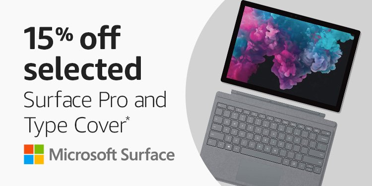 Prime Student members save over 15% on selected Microsoft Surface Pro 6 with Signature Type Cover
amazon.co.uk/dp/B07JH4SPLY