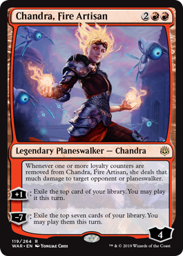 EpicGamingPDX's tweet photo. Check out this iteration of Chandra that gives card advantage as A PLUS ONE in addition to a sweet thorns aura that interacts with her ult!

Full details at WotC's article: https://t.co/plFen1eQN2

#chandra #warofthespark #mtgred #magic #mtg #redmage #burn #redaggro #warspoilers https://t.co/ZeyJBnNJf9