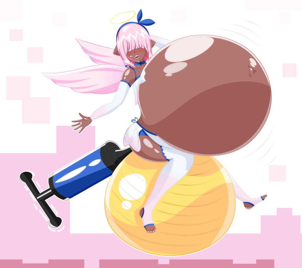 Imbapovi On Twitter Nuri Is Balancing On A Yoga Ball But It Seems She Have Even More Air Inside Special Big H Pump In Action How Long Equilibrium Can Lasts Patreon Drawing Cheekscpt