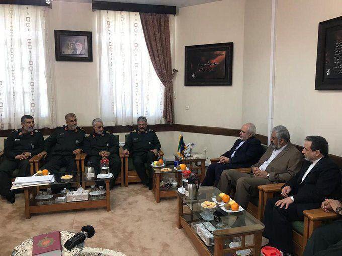 sajjadeslamian's tweet photo. after #US listing #IRGC as a #terrorist organization @JZarif &amp; his deputies had meeting w IRGC top commanders include #Qassem_Soleimani #quds force commander |#IRGCIsASecurityGuard #سپاه #سپاه_پاسداران https://t.co/ZPowuy396T