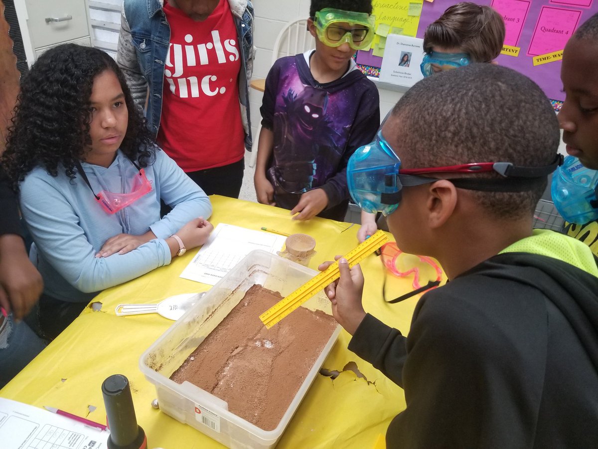 ShavonneBurrow2's tweet photo. Investigating, Measuring, and Recording Impact Craters #amstirocks #rbe @rshardrick @RuckerBlvdElem https://t.co/8F5UKolaJH