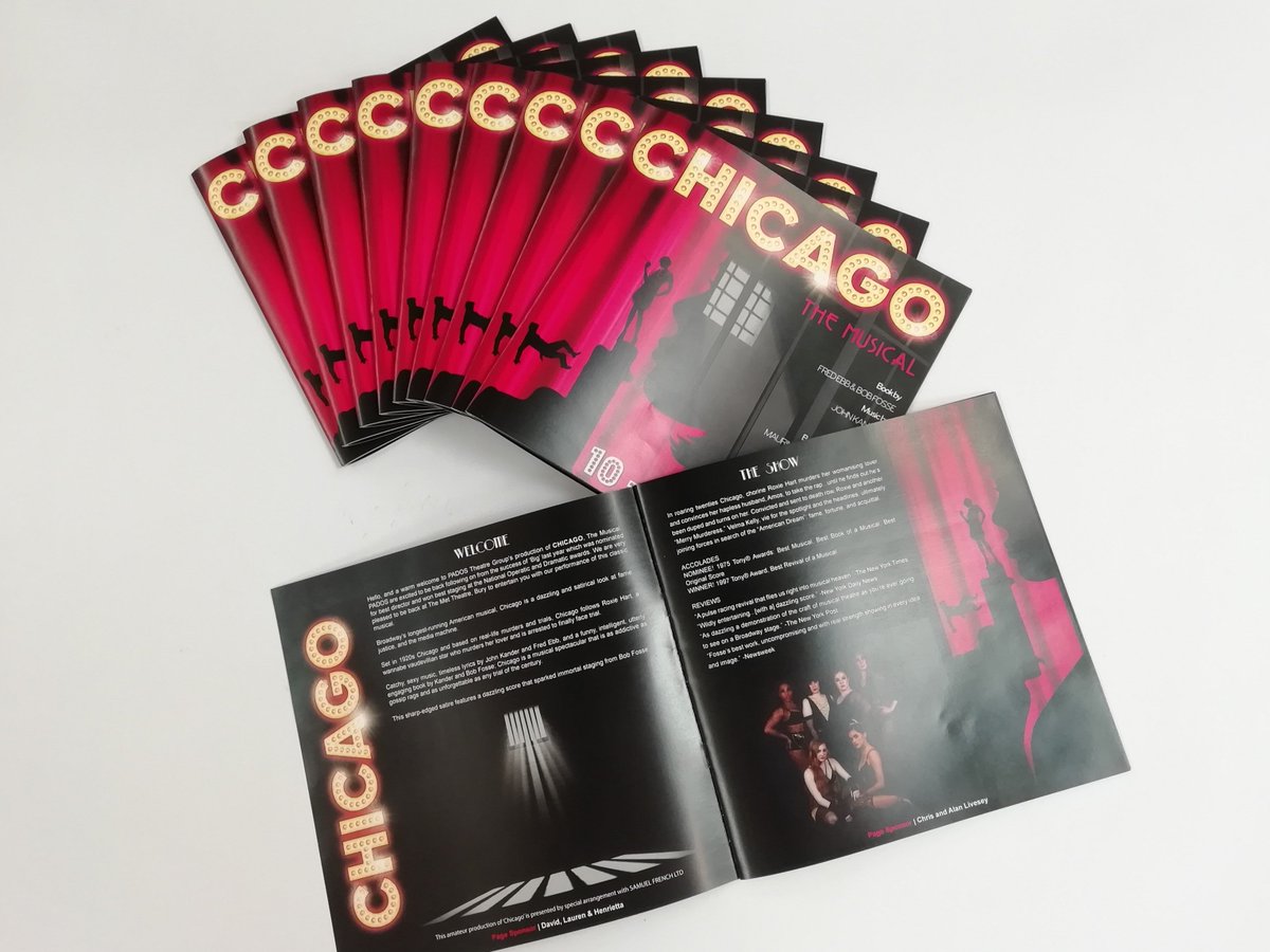 ThePrintRoom__'s tweet image. We've recently completed an order of 250 programmes for the Chicago show @PADOSofficial. The show starts tonight &amp;amp; wraps up on Saturday. Good luck with the opening night all! 🍀Order your stapled booklets: the-print-room.co.uk/collections/br… #ThePrintRoom #printingBolton #stapledbooklets