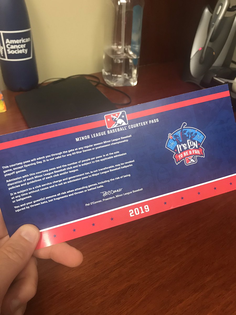 cannonjw's tweet photo. Special THANK YOU to our fantastic partners at @MiLB. Came back to the office after 11 days out to find this open invitation to any minor league ballpark this season. Look forward to getting out and seeing the @GoStripers & others! #sportsbiz #itsfuntobeafan https://t.co/W9Azx0goJF