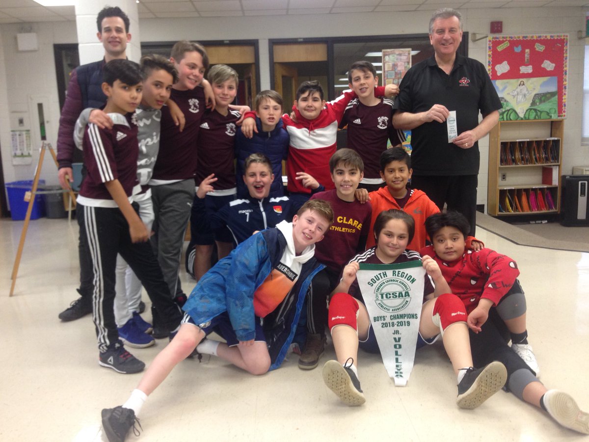 Congratulations to our Junior Boys’ Volleyball team. They are the South Region Champions. Thank you to their coaches as well. Let’s go St. Clare!