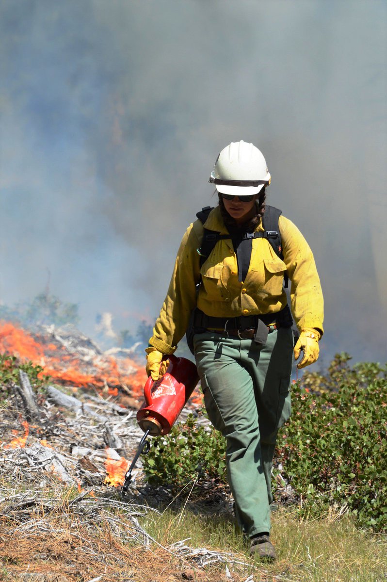 Female firefighter in the field