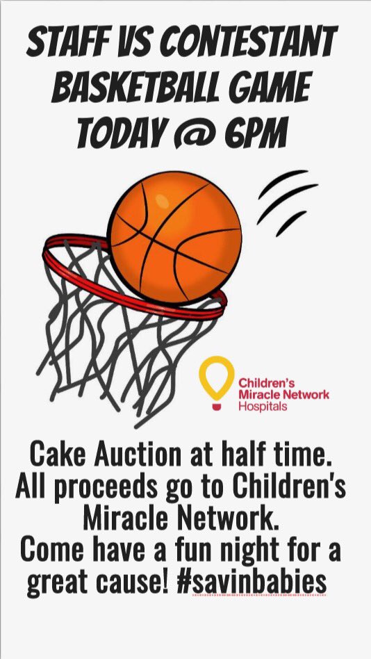 CghsKing's tweet photo. GAME DAY!!! 
Come out to support @CMNHospitals and our Contestants! Tip off is at 6pm🏀🏆 #savinbabies https://t.co/hvyyQ5WeNJ