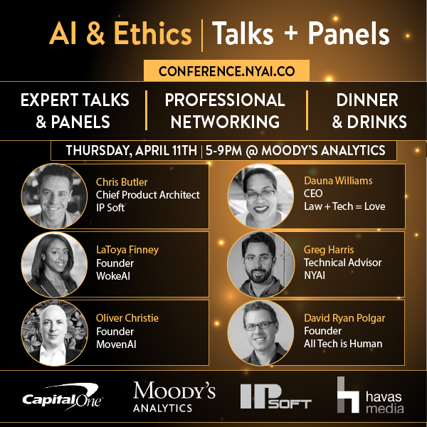 NYAICommunity's tweet photo. AI &amp; Ethics Talks &amp; Panels TOMORROW! Register here https://t.co/hziBbPerYu https://t.co/3UXBY8v2kl