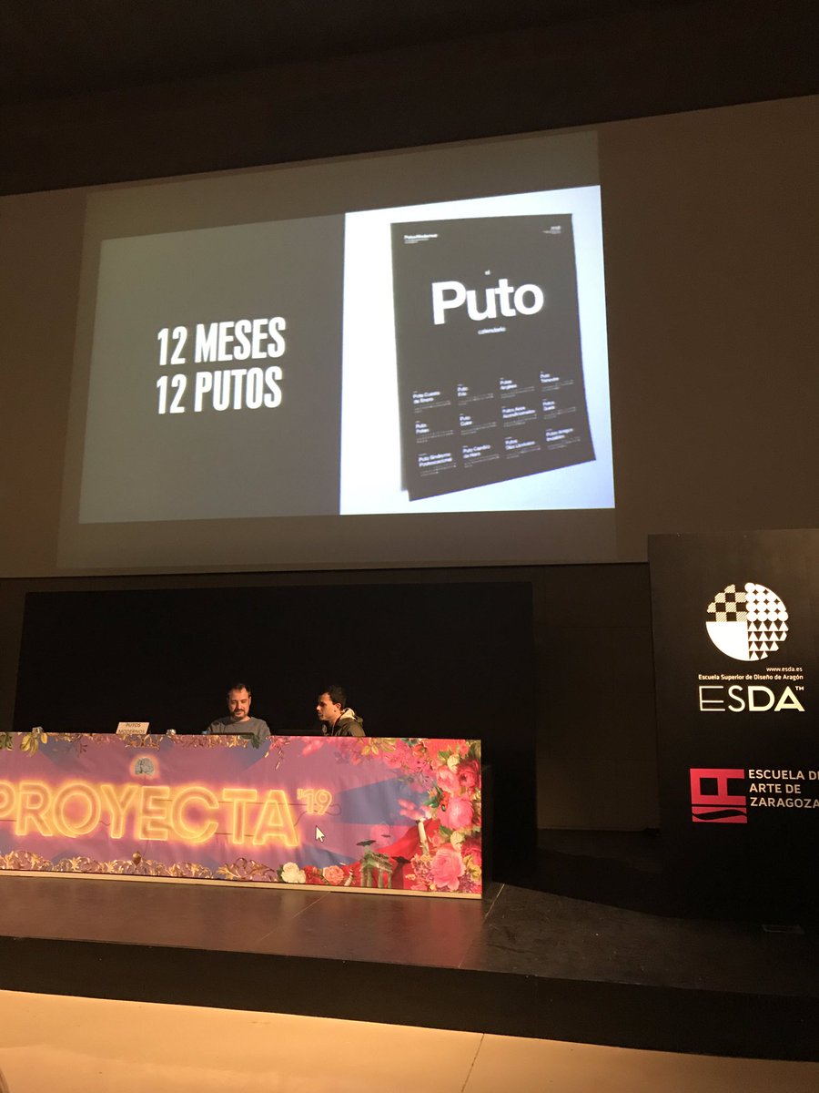 VeronicaZarateG's tweet photo. Ponencia de esta mañana de la mano de @putosmodernos en la ESDA📍Hablando de su historia y del mundo dinámico y cambiante en el que estamos: “El puto mundo moderno”
#proyecta19 ⚡️ XIII Jornadas dedicadas a la práctica del Diseño. https://t.co/fYuLutktSg