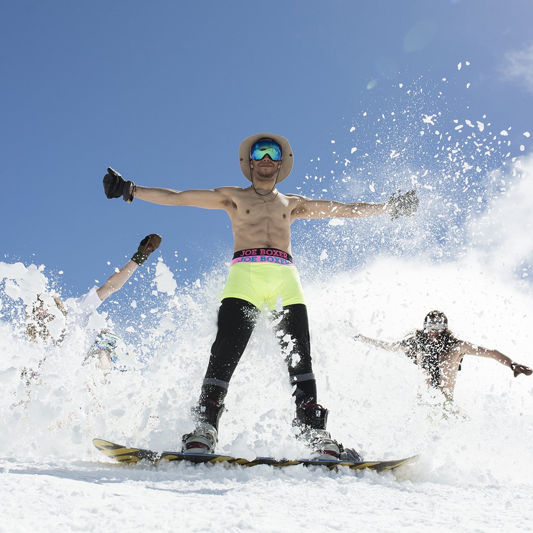 JoeBoxerCanada's tweet photo. The #WSSF isn't complete without shredding it in your Joe's πβ·οΈ
#ItsWhatsUnderneath #ComfortableFun #JoeBoxer #JoeBoxerCanada #Whistler https://t.co/2m6XAXYpYs