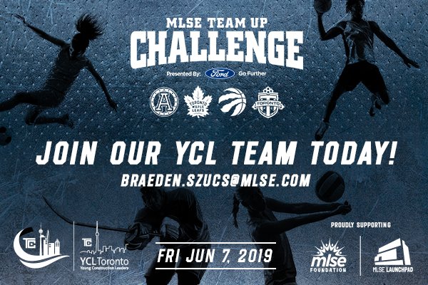 YCLToronto's tweet photo. @MLSEFoundation #TeamUpChallenge is taking place on Fri. June 7 &amp; we are calling on members to take up the challenge &amp; join YCL’s team! 

Here's how U can participate and help YCL make a difference and an even bigger impact this year! https://t.co/IBU86iJTKr

#ycl #giveback #mlse https://t.co/SZwMX4qpAa