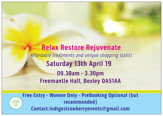 #Bexley #Easter #Bexleynails #gelnails #manicures #pedicures #acrylics #BexleyBeauty #Bexleyheath #Facials #Reflexology #Massage #threading #waxing #tinting #cosmetic #Sidcup #Crayford #BexleyBusiness #eventsinKent #SouthLondon #Women only Free Entry
facebook.com/events/3088223…