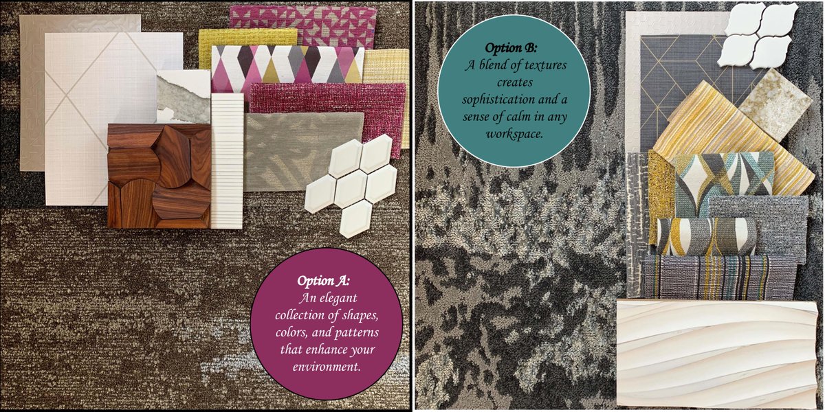 WDMArchitects's tweet photo. High-end Design knows no bounds with texture, pattern, color, or shapes.  Which palette tickles your fancy?  #WednesdayDesignMoment #WhenDesignMatters #WDMArchitects #InteriorDesign #Interiorinspiration https://t.co/TJaVtMLIbf