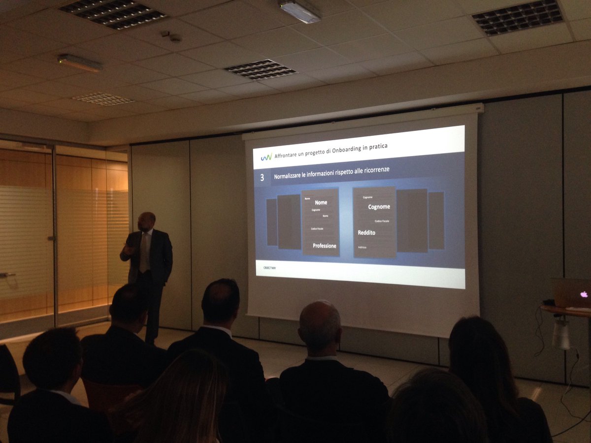 objectway_fs's tweet photo. Anche un #onboarding digitale deve offrire una buona user experience e mantenere il controllo sulle informazioni. Correttezza dei dati, verifica delle regole… @nioxpe #owconectus19 https://t.co/RX3vO5eBvz