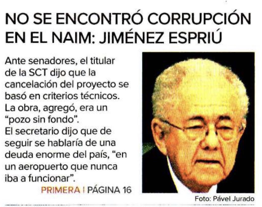 DeniseDresserG's tweet photo. Problemas con este diagnóstico  sobre #NAIM. Cancelaron argumentando que había corrupción y ahora no la detectan/sancionan. Y si el criterio de cancelación fue que era un elefante blanco ¿por qué no usan mismo criterio con Tren Maya? O mintieron entonces o están mintiendo ahora. https://t.co/tXyr0OXYqn