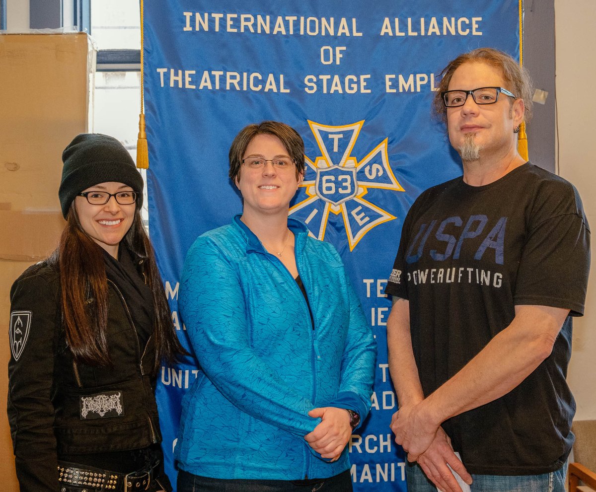 iatse63's tweet photo. IATSE 63 President Allison Loat welcomes Member Richelle Baker and Brother Neil Fahlman to Local 63 and to the @IATSE and @IATSECANADA family!

Congratulations to these members. 

#iatse63 #GrowthEqualsStrength https://t.co/RoG0CPitYF