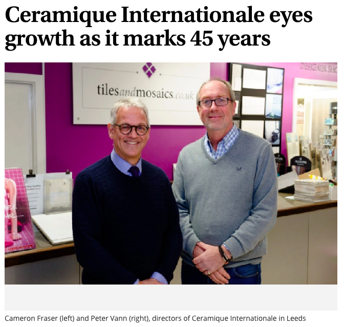 CeramiqueInt's tweet image. We were delighted to feature in @YorkshirePost this month, celebrating a successful 45 years in business! 

You can read it here: yorkshirepost.co.uk/news/ceramique…