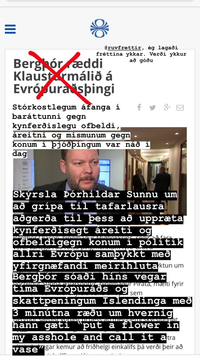 Hey <a href="/RUVfrettir/">Fréttastofa RÚV</a> ég lagaði fréttina ykkar. Verði ykkur að góðu. #sjálfboðavinna #ósýnilegakonan