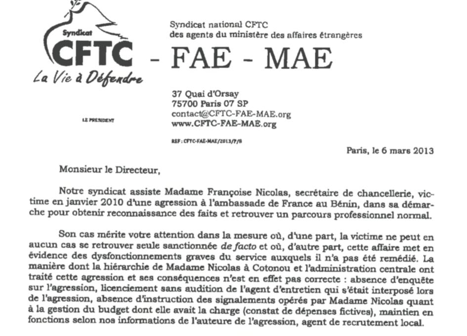 En 2013, un homme, un seul, osera mettre la DRH devant ses responsabilités.Son courrier restera sans suite.Son nom: Emmanuel Cocher.