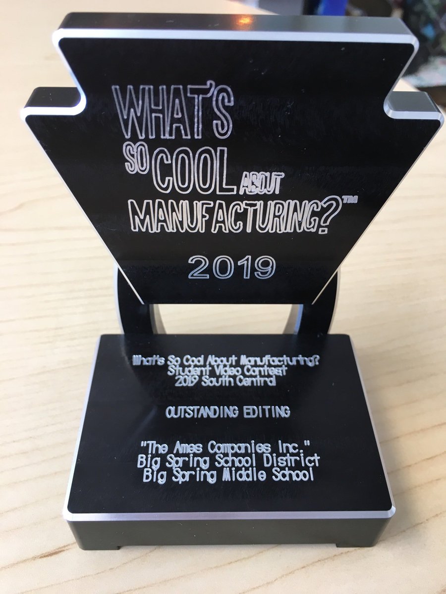 Congrats to MS Manufacturing video team on Best Editing award! Thank you to Torren Echer for the recognition #BSMSrocks  #BSSDProud