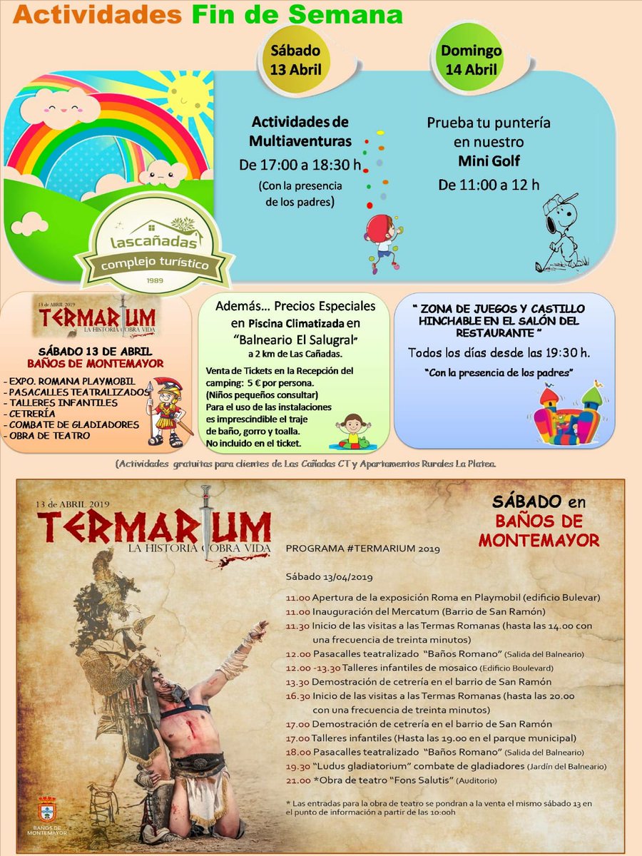 Escapada fin de semana previo a Semana Santa, en <a href="/lascanadasct/">Camping Las Cañadas</a> Y Baños de Montemayor.