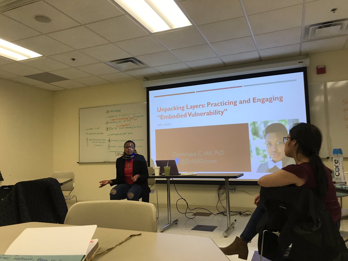 Thank you SO much to <a href="/DrHillGroove/">BlackGrlGroove</a> for coming to speak to us this morning about embodied vulnerability. We loved having you on Lesley’s campus again!
