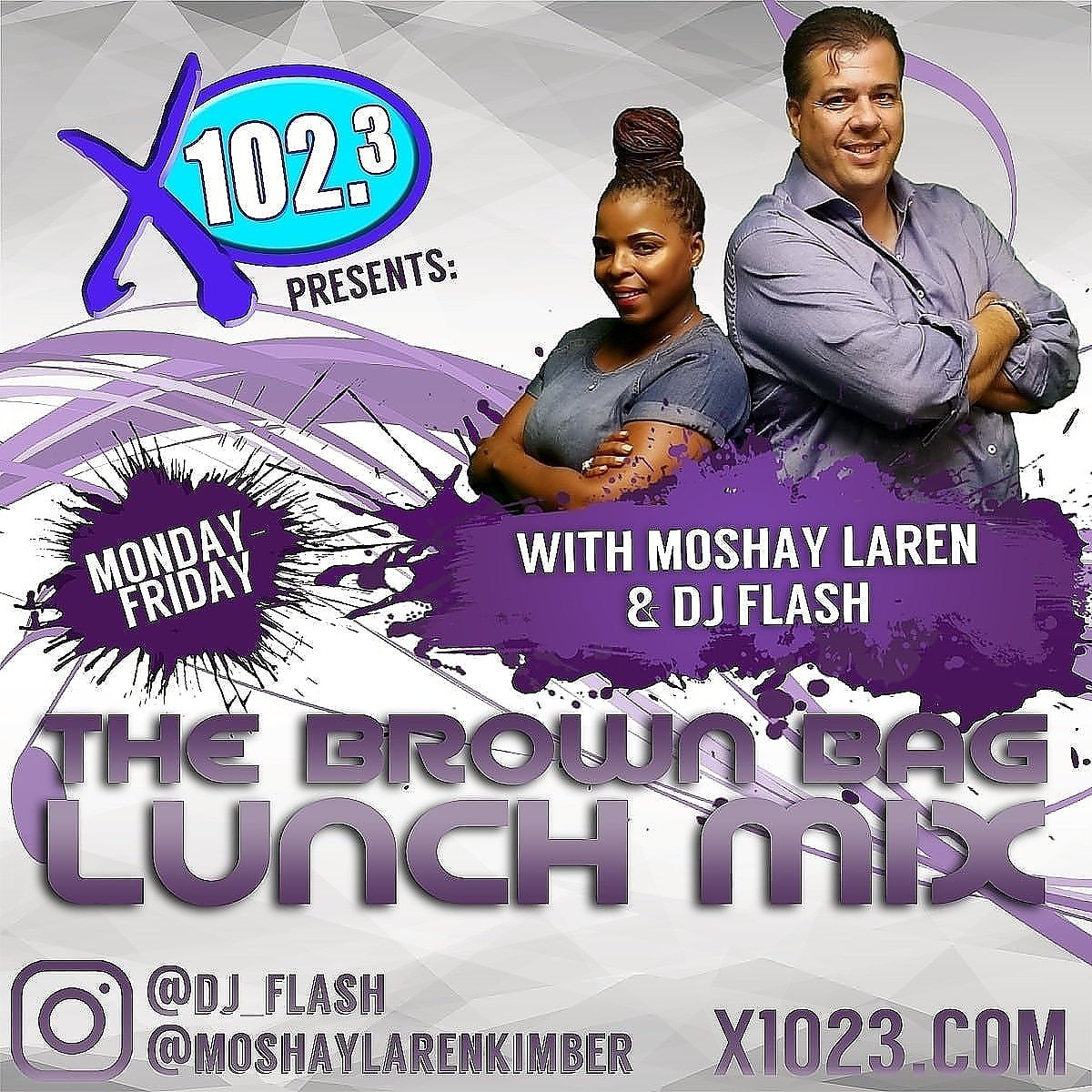 dj_flash14's tweet photo. It's Hump Day and time for the Brown Bag Lunch Mix with @MoShayLaRen & DJ Flash on @X1023FM at 12pm! Rep your city and call 1-800-969-1023...
#MoshayLaRen #X102 #EatToTheBeat #digitaldjpool #HubbardRadio #BrownBagLunchMix #Wednesday #HumpDay— with Moshay LaRen Kimber @ X102.3 https://t.co/7KiEpnK641
