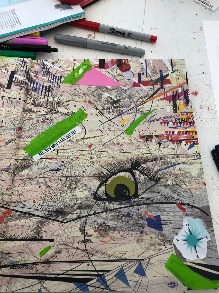 Shannart2's tweet photo. @visual_word 
Altering Julie Mehretu’s book. https://t.co/62SPOr1lkF