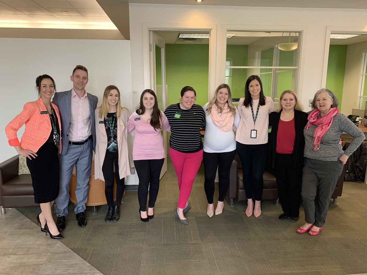 on wednesday’s we wear pink at barrie mapleview #PinkShirtDay #TheReadyCommitment <a href="/TD_Canada/">TD (Canada)</a> <a href="/ryanvuyk_TD/">Ryan Vuyk</a> <a href="/beckymeyer_TD/">Becky Radkowski</a>