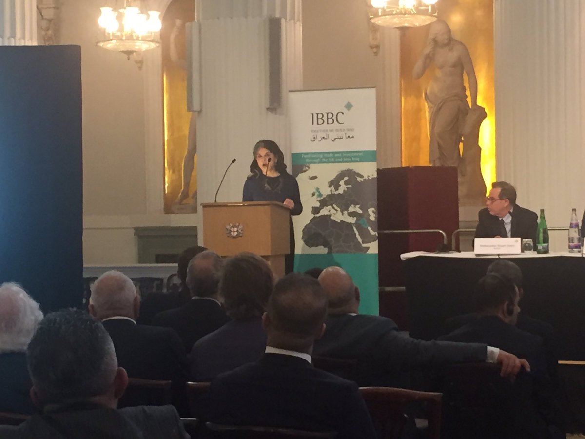IBBC_London's tweet photo. Dr Mai Yamani, friend and supporter of IBBC and representative of Mosul University gives the closing remarks at the #IBBCSpringConference. A wonderful &amp; productive day which gives great hope for the future of #Iraq and it’s people. #Togetherwebuildiraq https://t.co/Rj9zYuBh9R