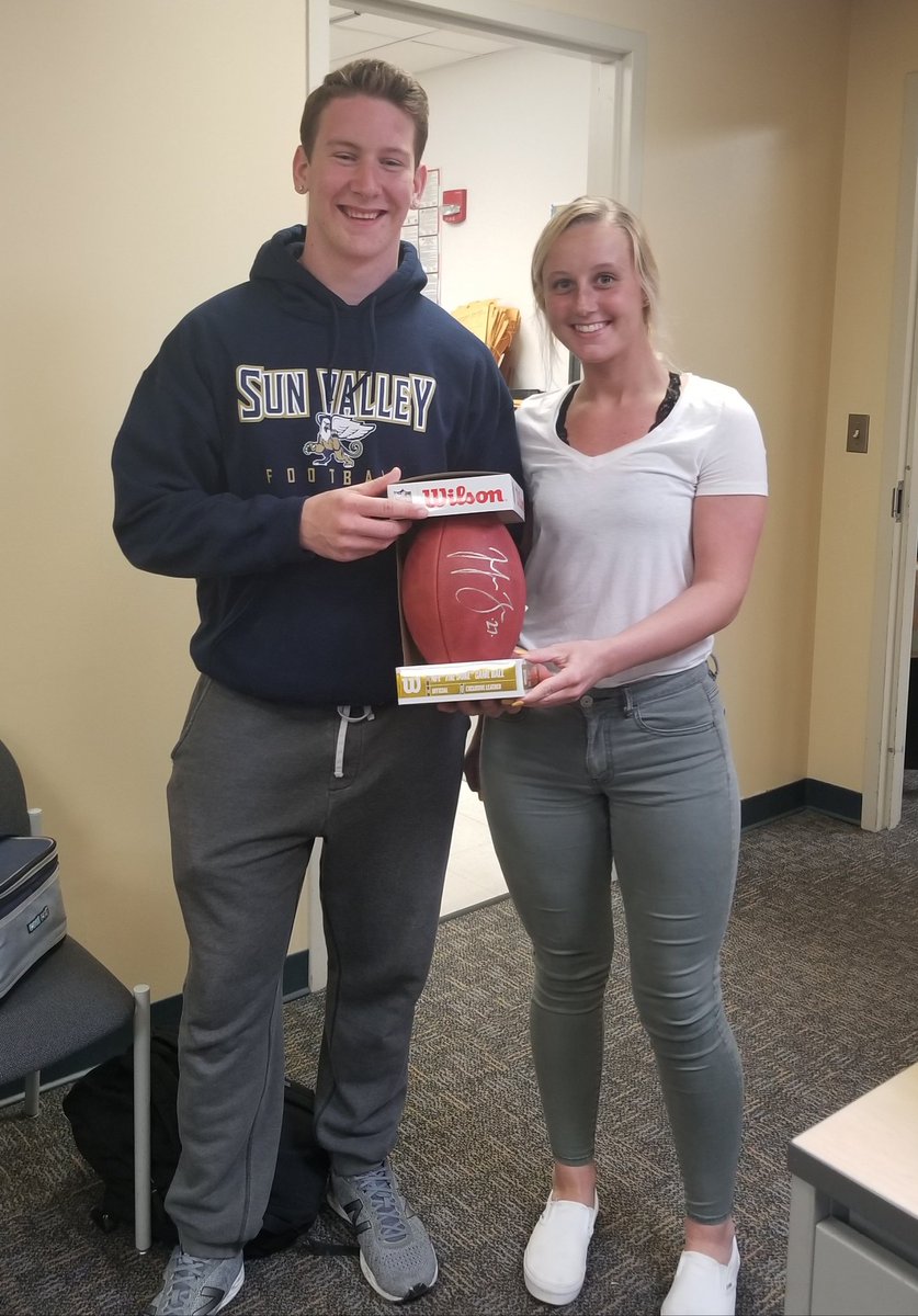 Congrats, Taylor Grayston! Taylor was the winner of today's prom raffle prize- a signed Malcolm Jenkins football🏈🦅