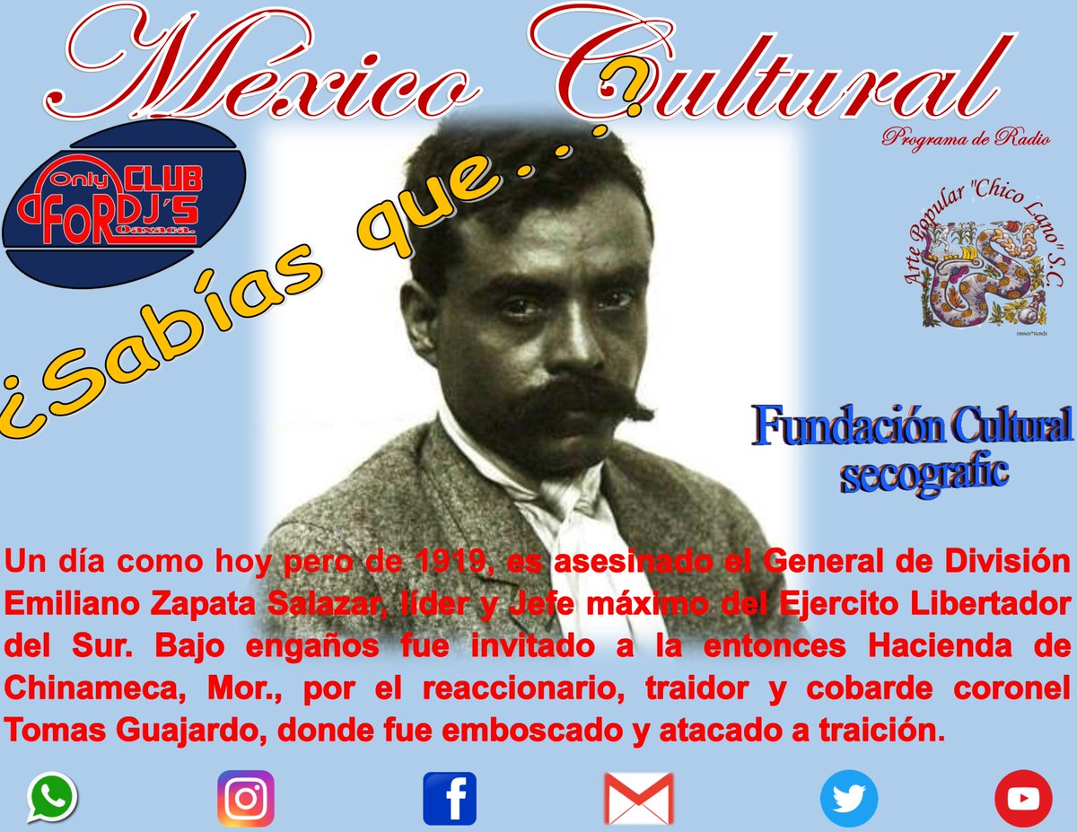 MexicoCulturalO's tweet photo. ¿Sabías qué...?
#mexicocultural #emilianozapata #ejercitolibertadordelsur #zapatismo #agrarismo #morelos #tierraylibertad #historiademexico #historiamilitar #pasionpormexico #pasionxmexico #costachica #pinotepanacional #oaxacamexico https://t.co/NkVq33R0sZ