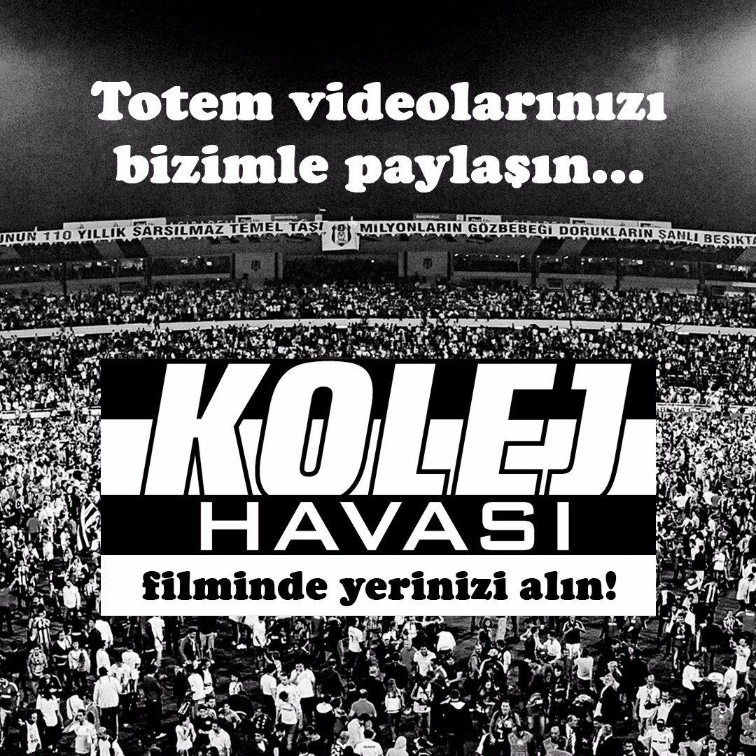 Kolej Havası (@kolejhavasifilm) on Twitter photo Kolej Havası'nda en merak edilen bölümlerinden biri de, futbolcuların maç öncesinde şans getirdiğine inandığı totemler.
Peki maçı kazanmak için sizin toteminiz ne? Siz de totem videolarınızı 15 Nisan'a kadar kolejhavasifilm@gmail.com 'a gönderin, film de olma şansı kazanın! #bjk Kolej Havası'nda en merak edilen bölümlerinden biri de, futbolcuların maç öncesinde şans getirdiğine inandığı totemler.
Peki maçı kazanmak için sizin toteminiz ne? Siz de totem videolarınızı 15 Nisan'a kadar kolejhavasifilm@gmail.com 'a gönderin, film de olma şansı kazanın! #bjk