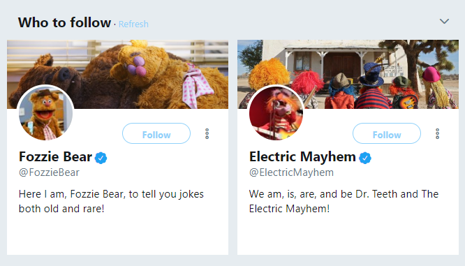 nataliejoslin's tweet photo. So I follow @MeCookieMonster...because why not... and now my "who to follow" suggestions are getting interesting... #muppetmadness https://t.co/pbiagOrObZ