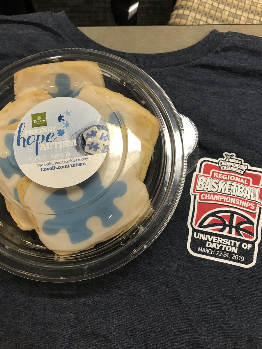 We support two of our incredible sponsors, <a href="/DaytonChildrens/">DaytonChildrens</a> and <a href="/panerabread/">Panera Bread</a>, in their “Pieces of Hope for Autism” campaign! Pick up your cookie now through 4/14! #udbball19 #everycookiecounts