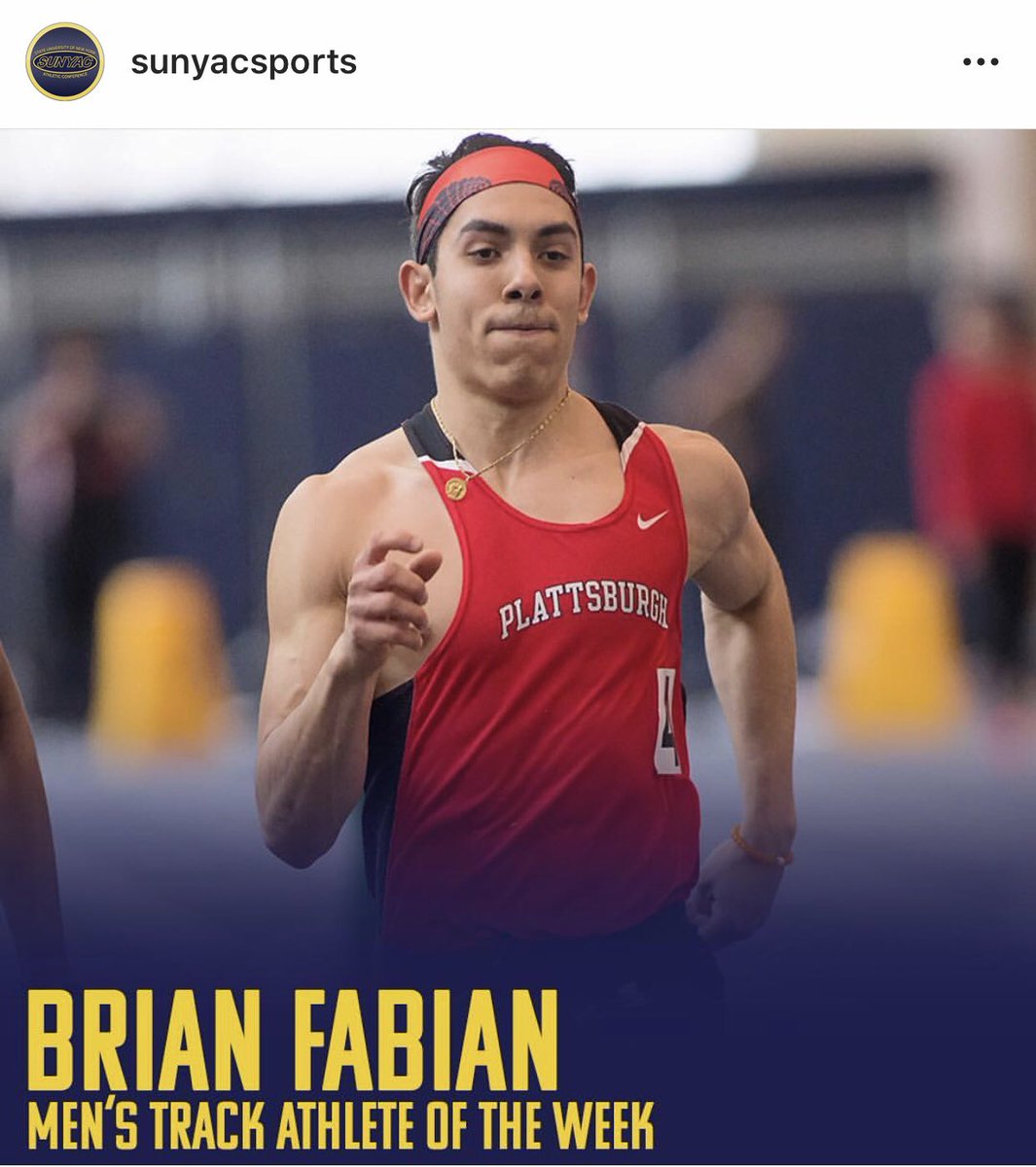 Cardinals_XCTF's tweet photo. Congrats to Brian Fabian &amp; Elisabeth Plympton on earning SUNYAC Track &amp; Field Athletes of the Week #buildit #cardinalcountry #plattsburgh #plattsburghstate #sunyplattsburgh #plattsburghalumni #cardinalforlife #trackandfield #sunyac #northcountry #ncaad3 #ncaad3sports #sprints https://t.co/BjEcHIzmKh
