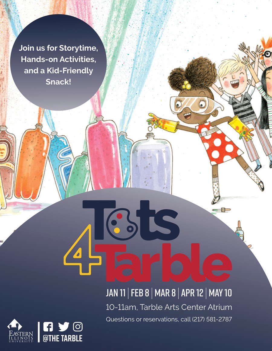 Tots4Tarble is this Friday! 
Bring your kids this Friday at 10am for a story time that features hands-on art activity and healthy snack.We will be reading Whale in a Fishbowl by Troy Howell and Richard Jones. 
 #TACspring2019 #bookreading #kids #tots #toys4tarble #weareeiu #free