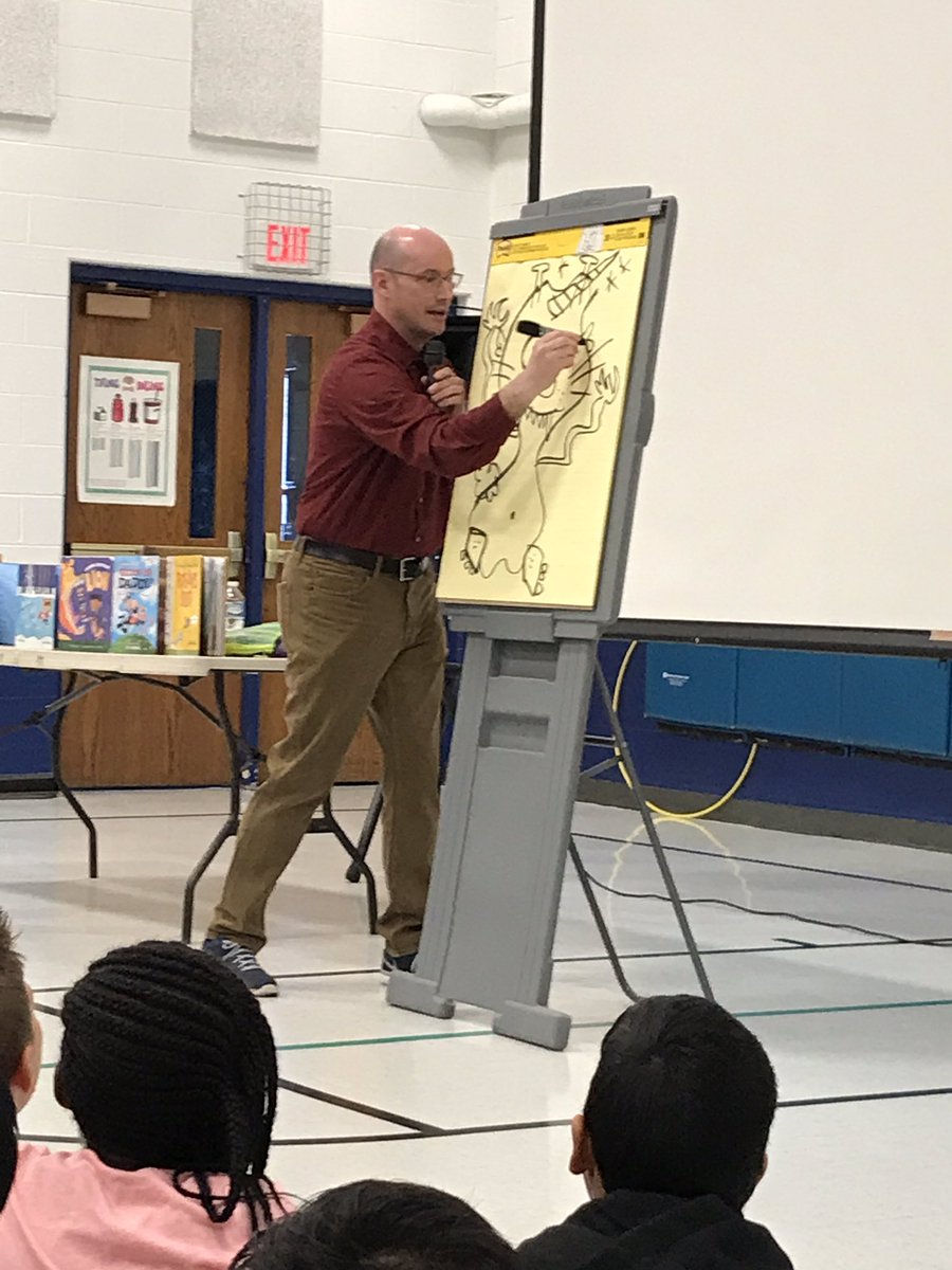 Had an amazing visit with <a href="/troycummings/">Troy Cummings</a> and started a new tradition in the library! Authors signing the wall. Thanks Troy for being our first one! <a href="/ArborViewSchool/">Arbor View School</a>