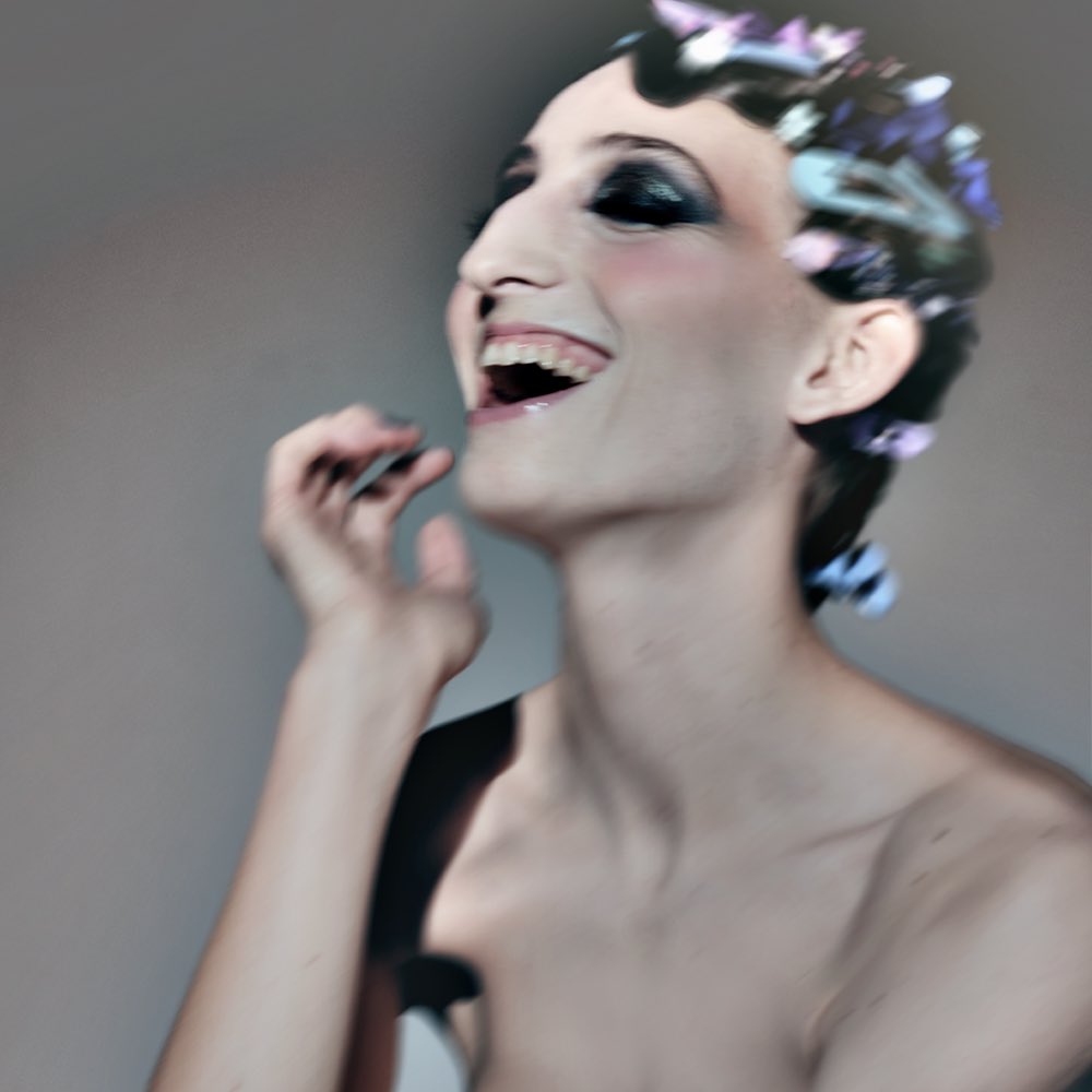 An outtake from the series that Ellis photographed to highlight the unique properties making ELLIS FAAS Creamy Eyes perfectly resistant to weather, smudging, tears and creases.