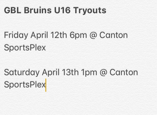03’-04’ birthdates looking for a Fall hockey split season team? I am coaching U16 GBL Bruins next season and tryouts are this weekend! Don’t miss out on a great opportunity