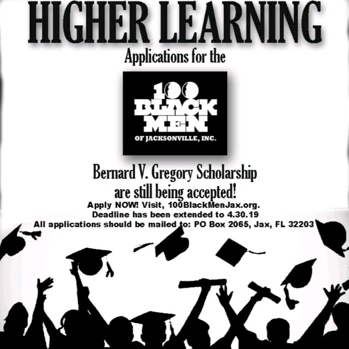100BlackMenJax's tweet image. 🔺️DEADLINE EXTENDED 4/30/19🔺️ for all students to apply for the #BernardVGregory #Scholarship &amp;amp; #100BMOA Nat'l Scholarship. Graduating high school seniors &amp;amp; returning BVG Scholarship recipients are encouraged to apply
100blackmenjax.org/scholarships/ #J100 #100BlackMenJax #DuvalCounty