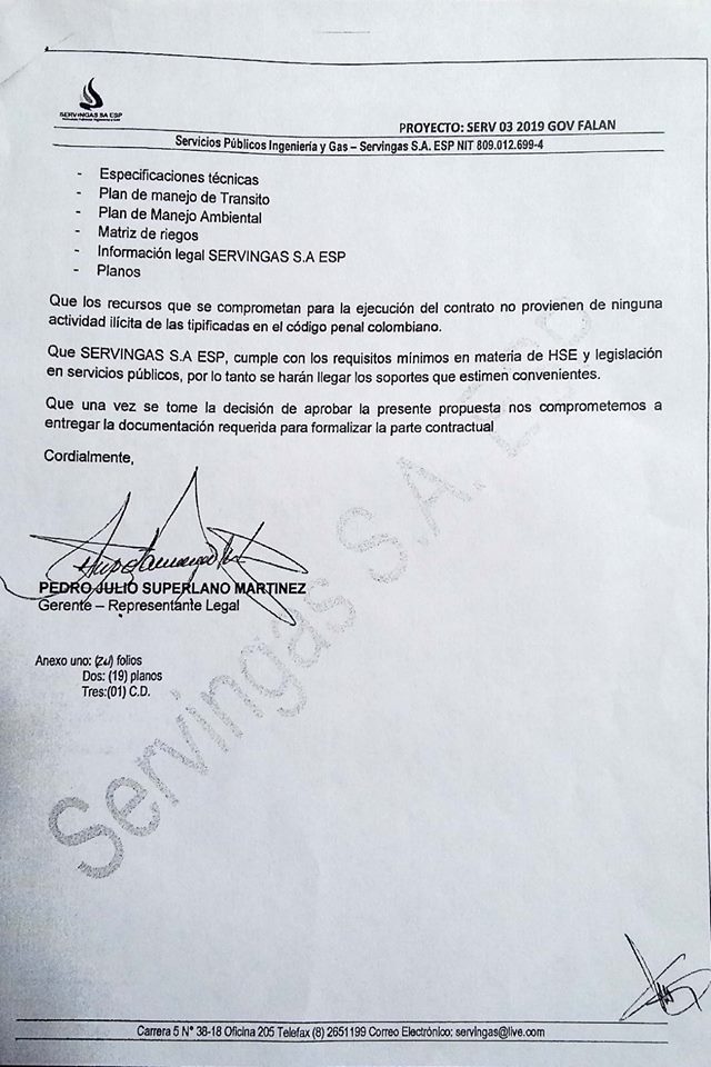 "Proyecto ampliación de la cobertura de gas domiciliario del área rural del municipio de Falan Tolima" 
Proyecto radicado por la alcaldia municipal, donde se beneficiaron 1.080 usuarios del área rural del municipio de Falan."