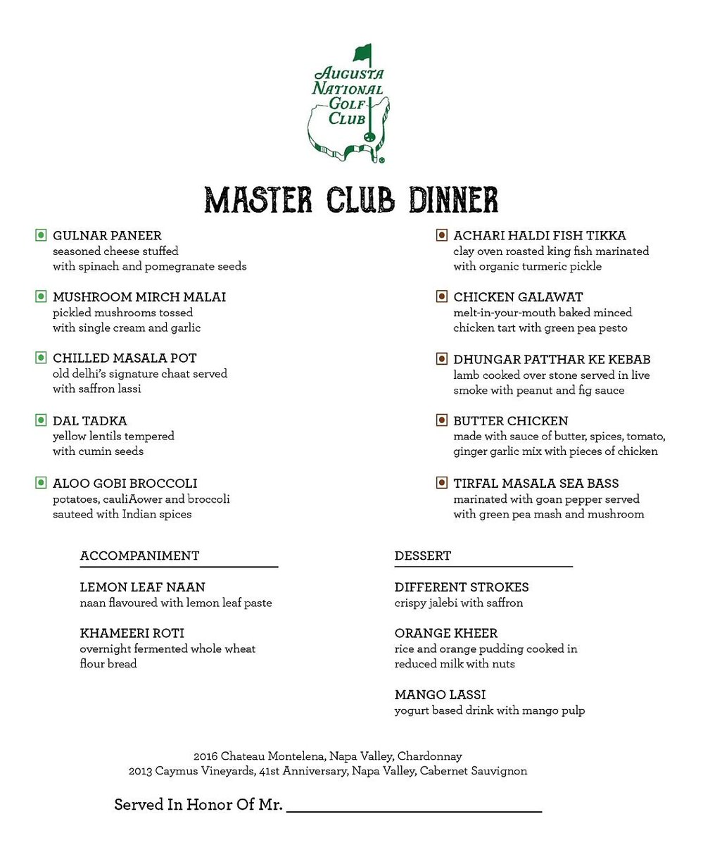 indiagolfweekly's tweet photo. We got creative and made the Indian inspired dinner menu for @TheMasters.
You know, for when we have an Indian winner at Augusta National https://t.co/7bVqlnzrkV