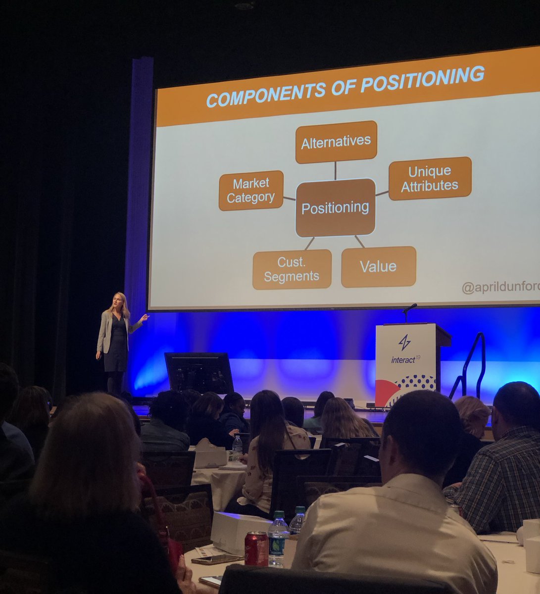 Don’t let the traditional positioning statement limit your product’s potential. Think beyond the ______. via @aprildunford at #interact19