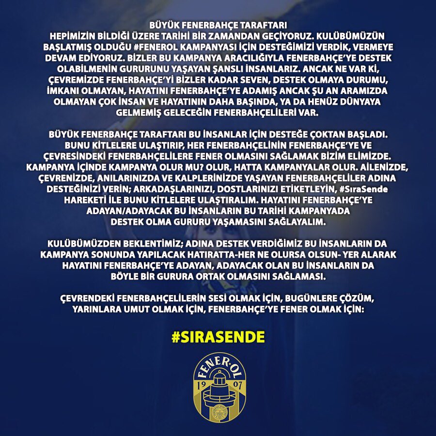 #FenerOl için #SıraSende
