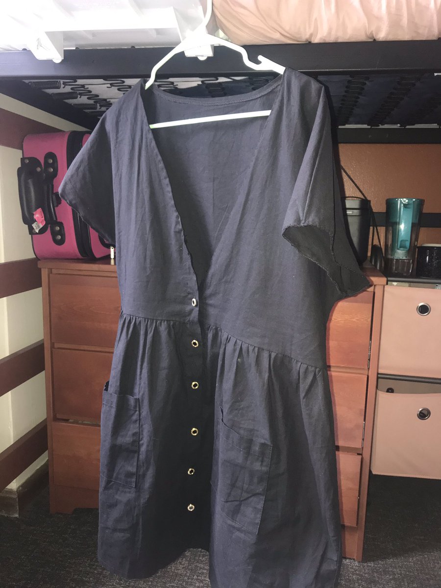 oliviajbrink's tweet photo. My stitches may look messy, but at least I made this crappy dress (that looked way different online) look wearable 😬
Here’s a lil before and after https://t.co/4k7QCceQrS