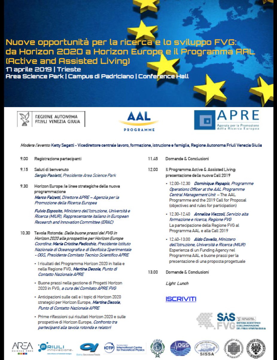 ICGEB's tweet photo. Iscrivetevi al Workshop @regioneFVGit Friuli Venezia Giulia, @elettrasincro @ictpnews #Horizon2020 @Sissaschool @APREh2020 #SiSFVG @UniTrieste @AreaSciencePark https://t.co/iNEjcyCeba
