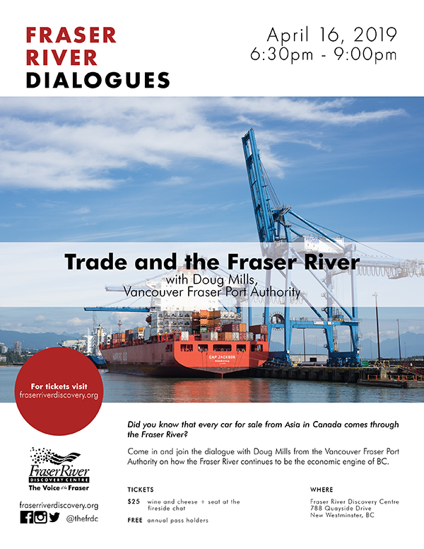 How many jobs are created by the #FraserRiver every year? Come and hear more at our next Fraser River Dialogue series on Fraser River Trade Tues, Apr 16 from 630–9pm. Register here --> goo.gl/v9gnfy
#newwest #eventsnewwest #trade #jobs #georgiastraight