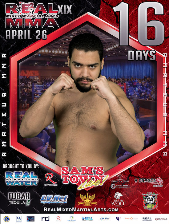 RealMMALV's tweet photo. Only 16 days before the fight. April 26, 2018. It Goes Down Sam's Town Hotel &amp; Gambling Hall (5111 Boulder Highway, Las... First Bout at 7:00 pm. TICKETS starting at $25.

To purchase tickets visit https://t.co/FfoiDwIPxj

 #sports #RealMMA 
#mixedmartialarts https://t.co/VR27YOHCQH