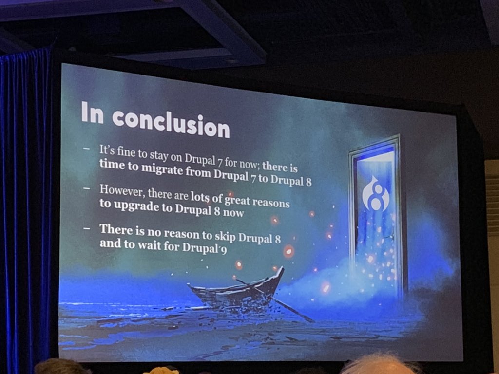 neerajskydiver's tweet image. Still waiting to upgrade to #Drupal8? Once you are on the #Drupal8 track, you will never have to change track again. @Dries #DriesNote @DrupalConNA